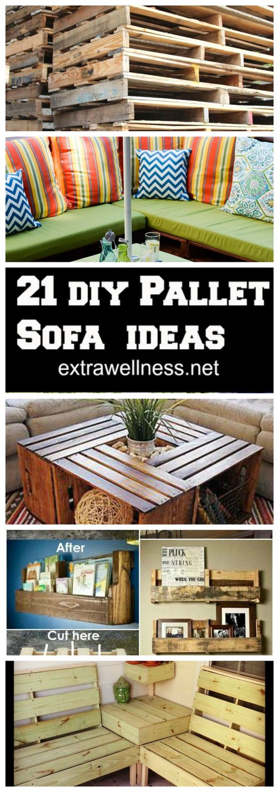 21 Creative DIY Pallet Furniture Hacks :: upcycle your old Pallet into several cozy sofa couch ideas that will help fill your home and yard with style and personality